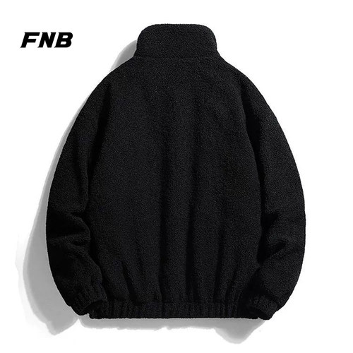 FNB潮牌简约贴标摇粒绒外套羽绒服男款冬季宽松鸭绒保暖情侣棉衣 - 图1
