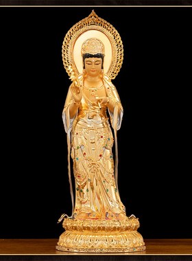 极速纯铜西方三j圣家用供奉阿弥陀佛东林大佛站像佛像观音菩萨大