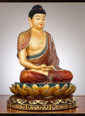 极速纯铜释迦牟尼l佛家用供奉佛像释迦佛三宝佛阿弥陀佛药师佛坐