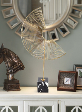 极速简约现代金属l几何摆件样板间中式软装饰品办公室酒柜装饰摆