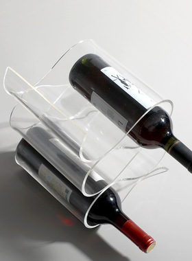 极速现代简d约家居装饰吧台透明亚克力红酒架酒吧餐厅红酒收纳摆