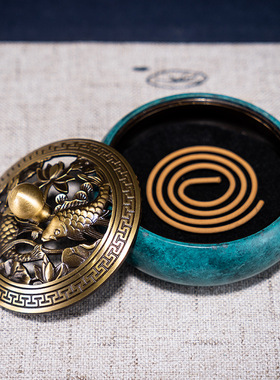 极速铜香炉复古镂空熏香炉摆件新中式客厅禅意小T香炉玄关工艺品