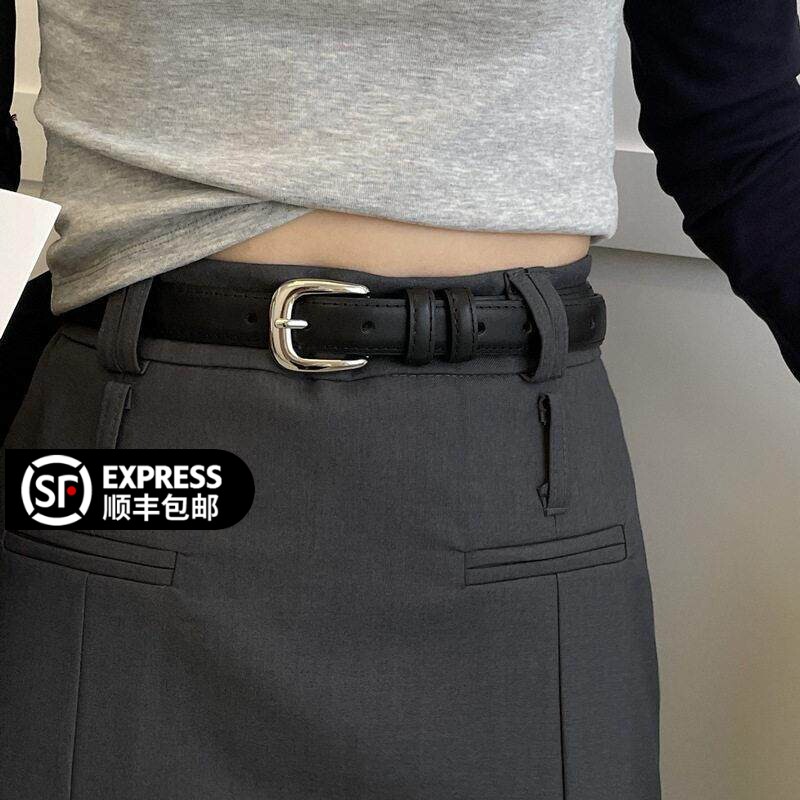 无印MUI日本简单高级腰带女士韩版百搭牛仔裤装饰皮带男学生裤带