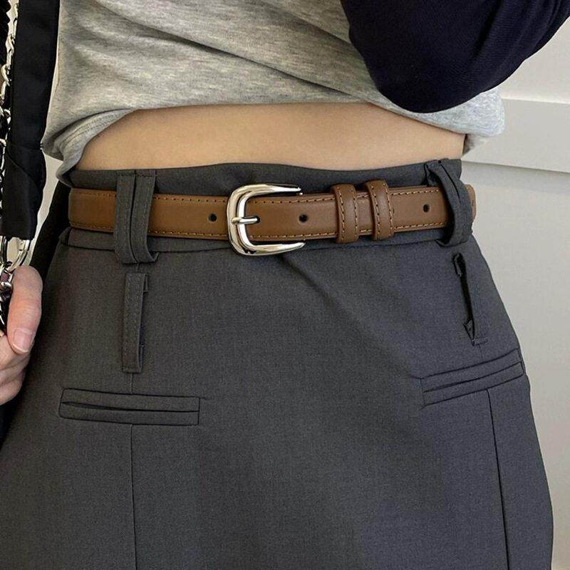 无印MUI日本简单高级腰带女士韩版百搭牛仔裤装饰皮带男学生裤带