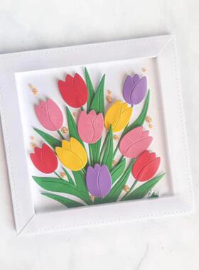 郁金香切割刀模cutting dies scrapbooking压花刀模