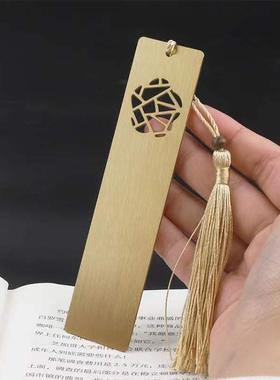 现货书签定 制金属黄铜书签diy学校毕业刻字书签文创礼品定 做