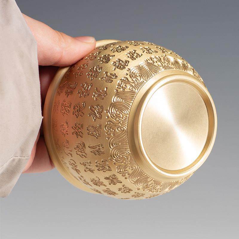 黄铜米缸摆件财缸百龙福缸香炉烟灰缸客厅桌面装饰品聚宝盆存钱罐,淘宝优惠券,粉丝福利购,淘宝优惠卷