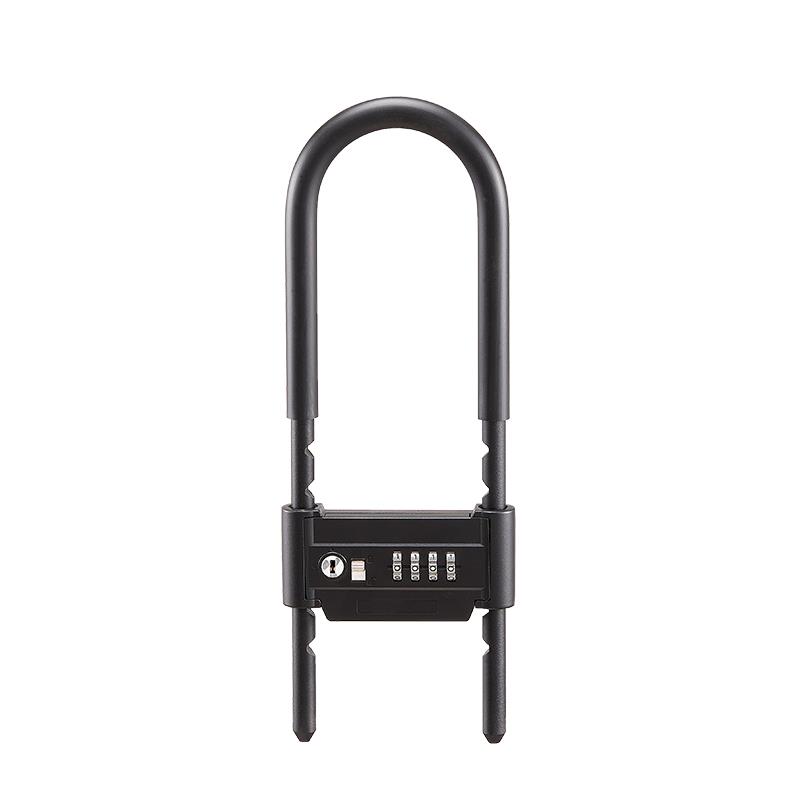u型密码锁玻璃门锁插锁u行大锁叉室外办公双防盗门面把手锁u形锁 - 图3