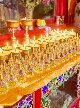 塔尔寺水晶舍利智慧文殊塔客厅办公室书房摆件