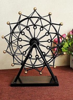 特价铁艺手工摩天轮摆件模型可转动做工细致摩天轮大中小多色可选