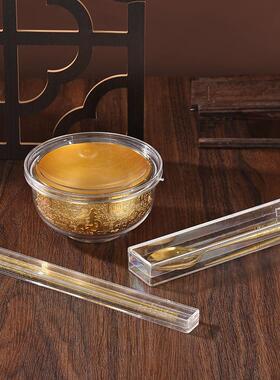 中式创意百福金碗五福临门三件套筷子勺子碗婚庆会销商务礼品