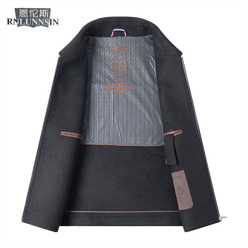 羊毛呢夹克男外套短款黑色翻领拉链款男装2025新款高端双面呢大衣,淘宝优惠券,粉丝福利购,淘宝优惠卷