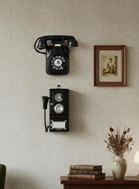 酒吧风格 家居装饰品 复古做旧工艺摆件 壁挂式电话机