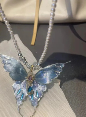 温柔治愈~超仙精灵蝴蝶项链女轻奢高级感锁骨链优雅网红气质颈链