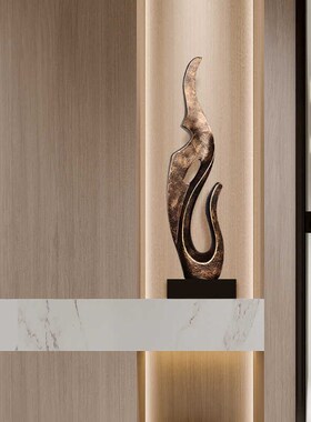 轻奢摆件艺术装饰品电镀玄关摆饰样板房客厅大厅创意树脂摆件