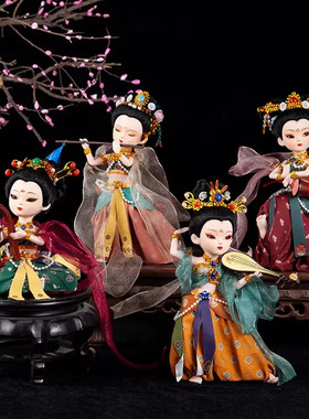 敦煌飞天绢人摆件娃娃中国风特色礼品出国送外国娟人纪念品小礼物