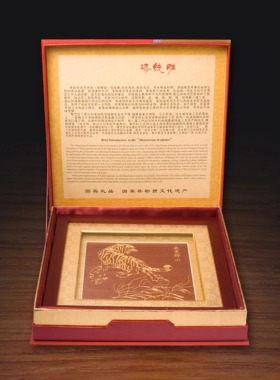 非物质文化遗产漆线雕中国风北京特色礼品送老外28*28cm摆件礼品