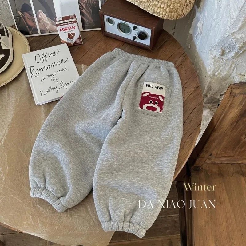 儿童加绒加厚裤子冬季休闲男女童宝宝一体绒保暖卫裤卡通束脚长裤,淘宝优惠券,粉丝福利购,淘宝优惠卷