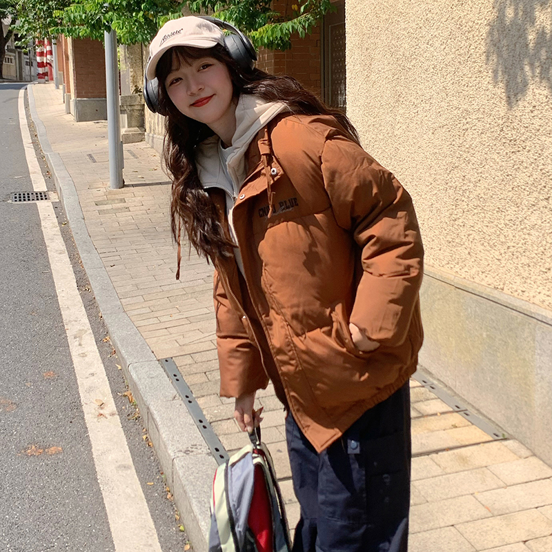 孕妇装美式高街羽绒棉服冬季新款宽松孕妈假两件加厚棉衣棉袄外套 - 图2