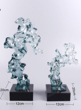 新中式树脂太湖石摆件酒店样板间软装饰品客厅玄关电视柜雕塑摆设