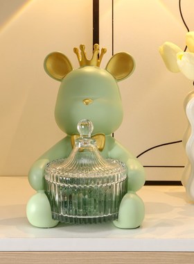 暴力熊香薰摆件扩香石卫生间厕所卧室家居高级玄关入户水晶装饰品