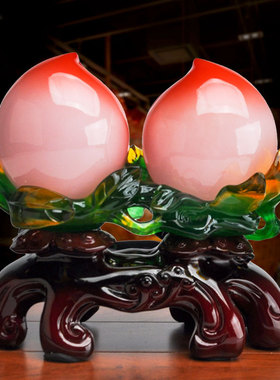 家居福寿双全寿桃蟠桃摆件 老人长辈祝寿贺寿生日礼物 送礼品