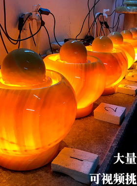 桔子玉石风水轮流水喷泉风水球创意家居装饰招财摆件开业礼品