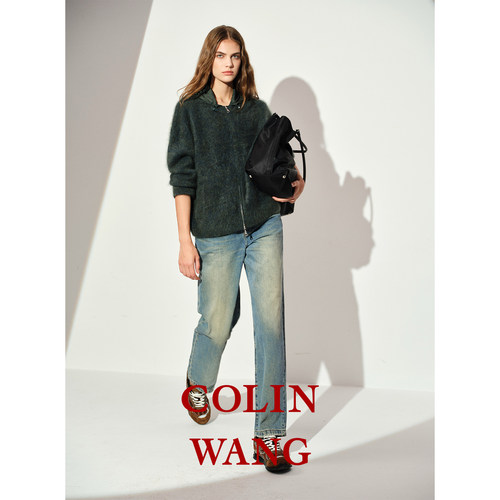 COLINWANG-LIFE STYLE|羊反绒拼接复古休闲舒适透气Orbit运动鞋 - 图1
