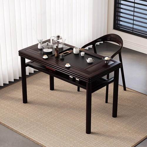 阳台实木茶桌新中式桌椅组合禅意功夫泡茶桌椅家用小户型客厅茶几 - 图3