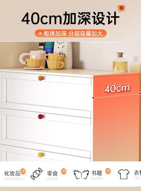 钢制五斗柜现代简约铁艺储物柜收纳柜抽屉柜奶油风落地多层抽屉柜
