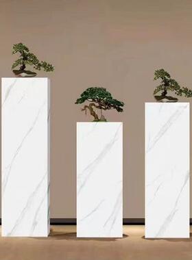 家居置物花架客厅落地岩板装饰摆件电视柜旁边艺术高档底座工艺品