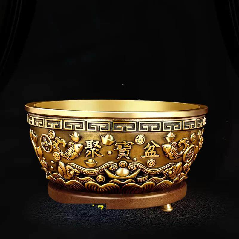 聚宝盆纯铜招财黄铜米缸存钱罐开 业大吉生意兴隆摆件八福聚宝礼,淘宝优惠券,粉丝福利购,淘宝优惠卷