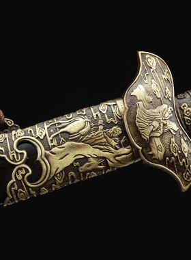 龙泉市刀剑花纹钢一体汉剑手工