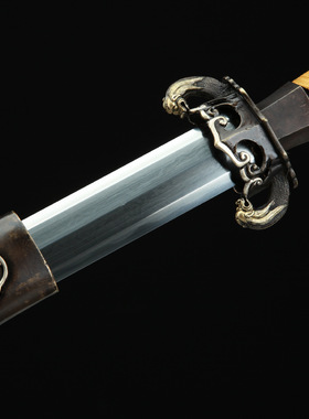 龙泉市刀剑花纹钢八面清剑铜装