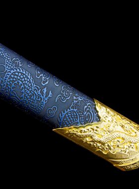 龙泉市刀剑高锰钢烤蓝唐横刀影视