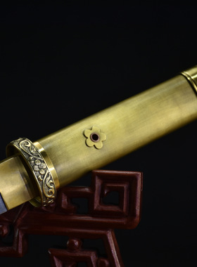 龙泉市刀剑花纹钢手工包铜一体唐