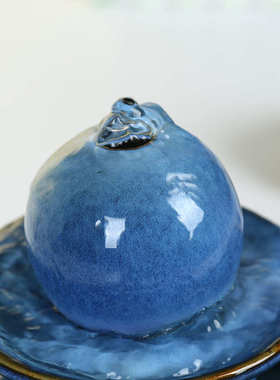 现代家居装饰流水招财开业创意摆件陶瓷喷泉流水水景家居工艺品