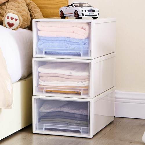 jeko书桌办公桌面收纳柜抽屉式办公室用品文件盒塑料整理箱架子桌 - 图3