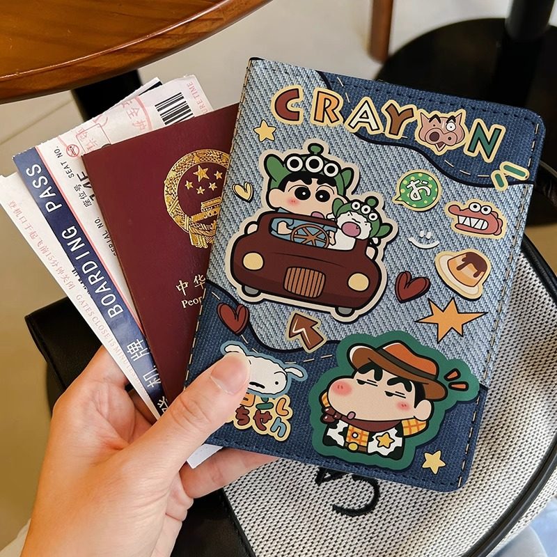 旅游复古牛仔卡通护照夹证件包保护套多功能卡包出国旅行便携皮质,淘宝优惠券,粉丝福利购,淘宝优惠卷