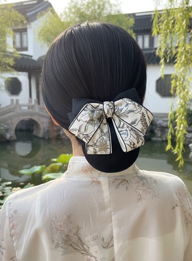 职业工作国风蝴蝶结头花弹簧发夹