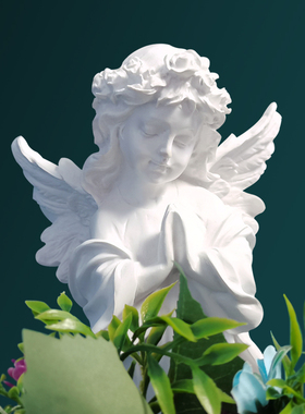 北欧风少女心天使摆件石膏雕像女孩房间桌面装饰品轻奢高颜值摆设