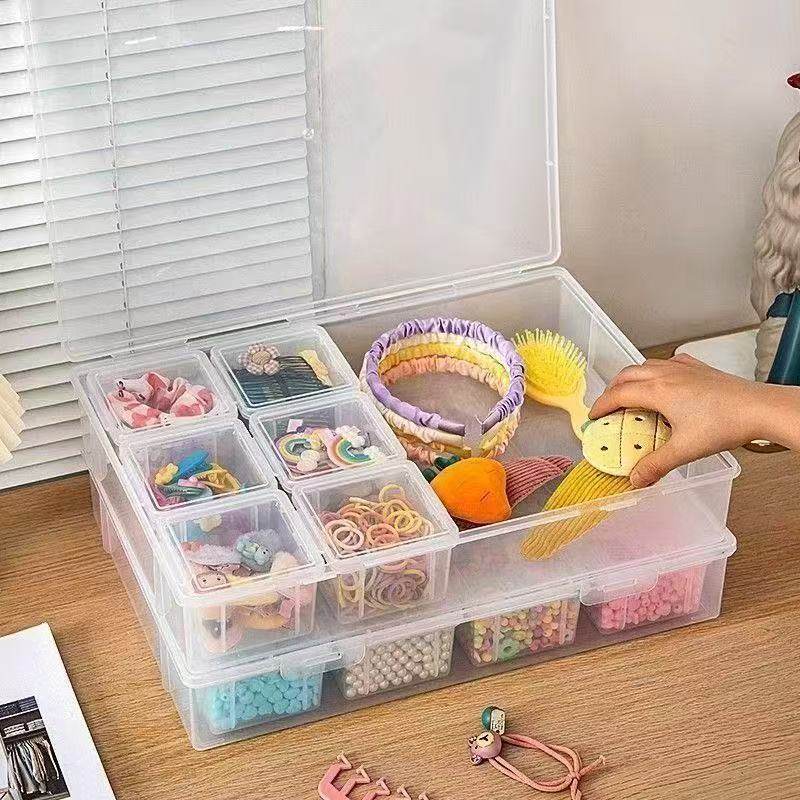 PP透明收纳盒铅笔文具收纳带盖透明大容量收纳高颜值家用便携放置,淘宝优惠券,粉丝福利购,淘宝优惠卷