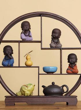 创意小沙弥摆件中式禅意小和尚客厅玄关电视柜酒柜家居装饰品摆件