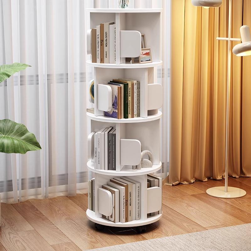 实木可旋转移动书架落地置物架家用简约走廊过道不占地方的书架子 - 图2