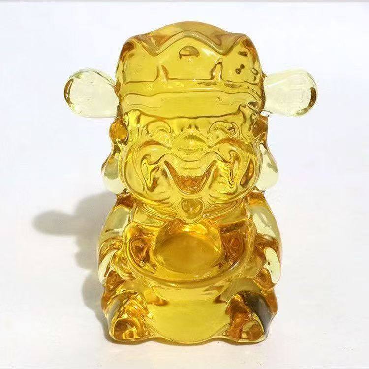 琉璃黄水晶小财神爷摆件聚宝盆招财店铺开业家用办公室桌面装饰品,淘宝优惠券,粉丝福利购,淘宝优惠卷