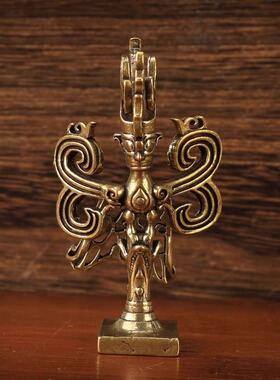 三星堆黄铜大立人像纵目面具神鸟摆件创意礼物四川纪念品家居装饰