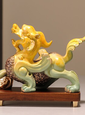 创意招财貔貅摆件新中式家居酒柜装饰品茶室博古架书房摆件高级感