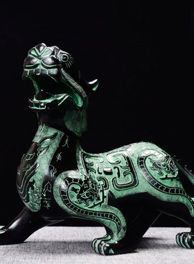 貔貅摆件仿古青铜器怪兽桌面室内文玩古玩复古工艺品装饰定制