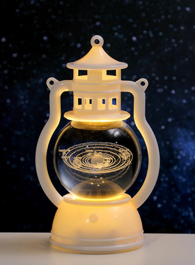 圣诞节发光水晶球小马灯造型摆件