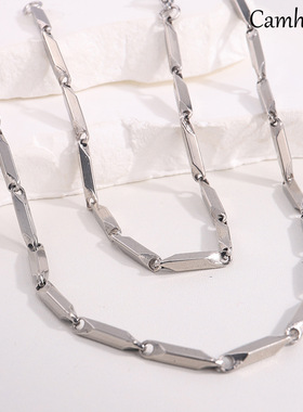 2025钛钢莫比乌斯人手一条小众复刻竹节链跨境百搭不规则时尚新品